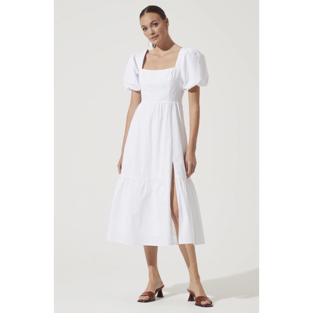 ASTR the Label Poplin Tiered Midi Dress